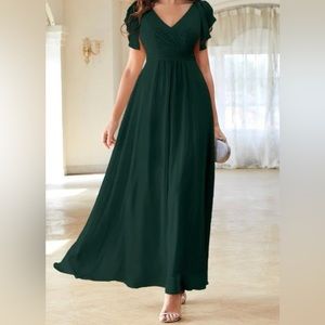Chiffon Emerald Green dress